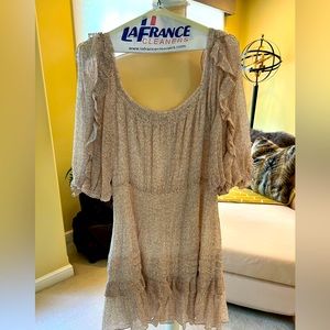 NWT!  Rebecca Taylor size 12 dress in - creamy pale pink/ grey pattern.